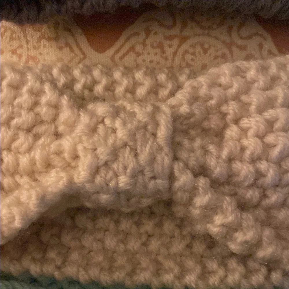 Handknit Blue,cream,pink,purple  Accessories Bow Headbands 3-12 months